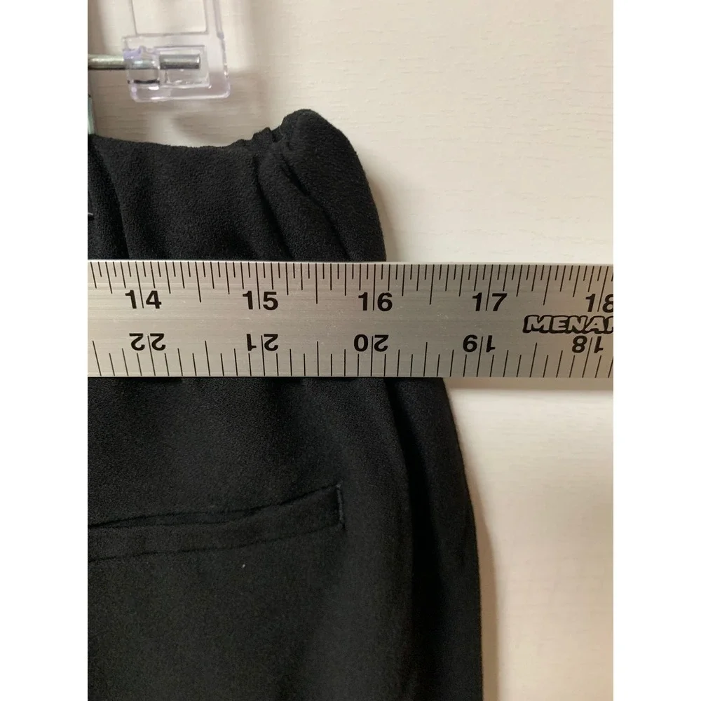 Cynthia Rowley Black Side Stripe Ankle Pants‎ Elastic Waist Tapered Size 10